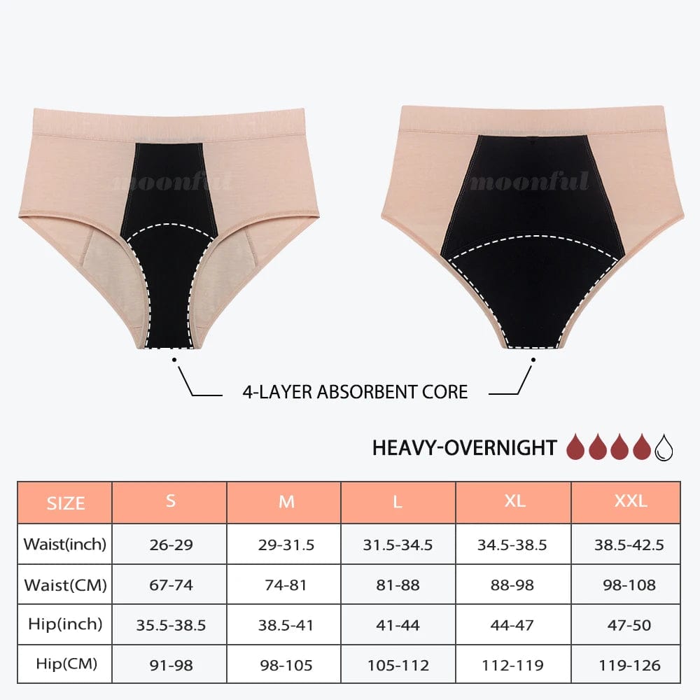 Planet Gates Menstrual Panties Women Abundant Flow Menstrual Period Panties High Waist Menstrual Cycle Absorbent Underwear Leak Proof Panties