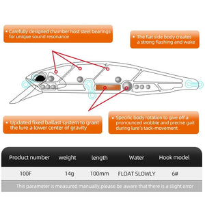 Planet Gates MEREDITH JERK MINNOW 100F 14g  Floating Wobbler Fishing Lure 24Color Minnow Lure Hard Bait Quality Professional Depth0.8-1.0m