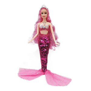 Planet Gates Mermaid - Rose / Doll with Clothes 11 Inch Mermaid Doll Full Set Multi Joints Movable 30cm Height Doll with Sequin Skirt Suit Girls Dress Up Toys
