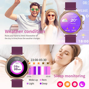 Planet Gates mesh gold Purple / Bluetooth call / CHINA LIGE Luxury Smart Watches For Women Bluetooth Call Connected Phone Women Watch Health Monitor Sports Smartwatch 2023 Women Gift