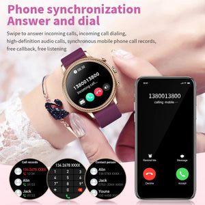 Planet Gates mesh gold Purple / Bluetooth call / CHINA LIGE Luxury Smart Watches For Women Bluetooth Call Connected Phone Women Watch Health Monitor Sports Smartwatch 2023 Women Gift