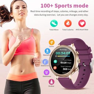 Planet Gates mesh gold Purple / Bluetooth call / CHINA LIGE Luxury Smart Watches For Women Bluetooth Call Connected Phone Women Watch Health Monitor Sports Smartwatch 2023 Women Gift