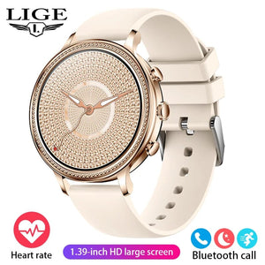 Planet Gates mesh gold Purple / Bluetooth call / CHINA LIGE Luxury Smart Watches For Women Bluetooth Call Connected Phone Women Watch Health Monitor Sports Smartwatch 2023 Women Gift