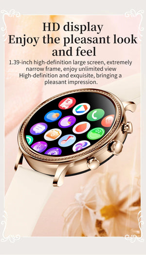 Planet Gates mesh gold Purple / Bluetooth call / CHINA LIGE Luxury Smart Watches For Women Bluetooth Call Connected Phone Women Watch Health Monitor Sports Smartwatch 2023 Women Gift