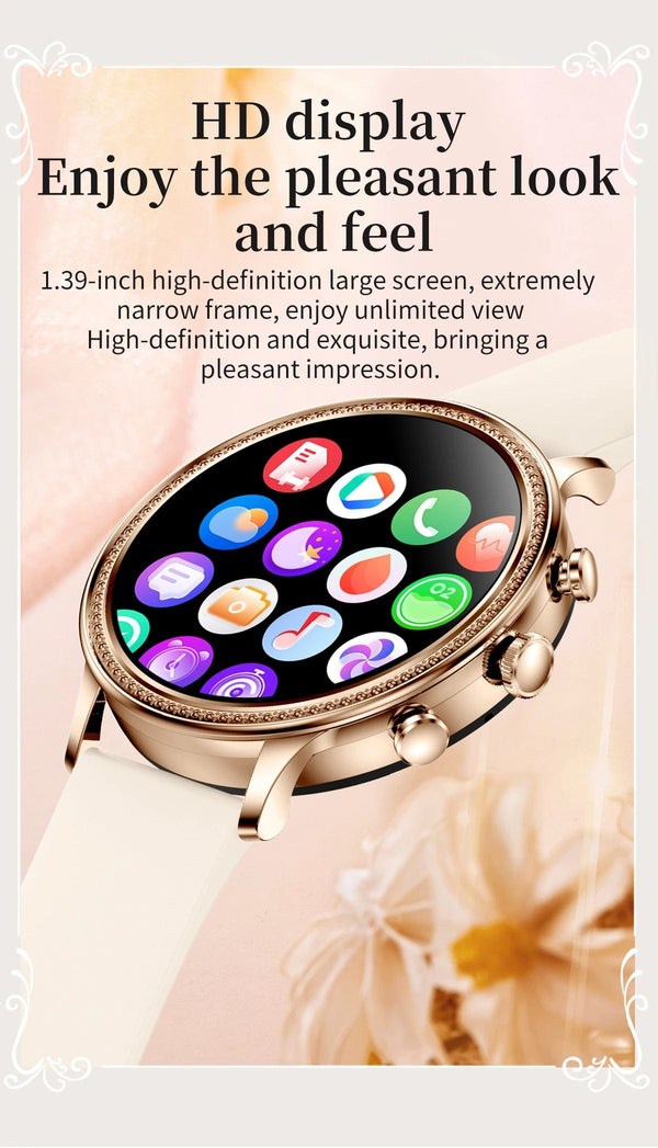 Planet Gates mesh gold Purple / Bluetooth call / CHINA LIGE Luxury Smart Watches For Women Bluetooth Call Connected Phone Women Watch Health Monitor Sports Smartwatch 2023 Women Gift