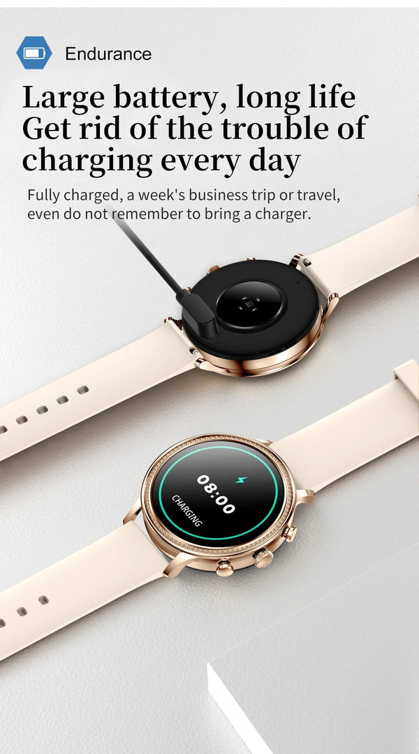 Planet Gates mesh gold Purple / Bluetooth call / CHINA LIGE Luxury Smart Watches For Women Bluetooth Call Connected Phone Women Watch Health Monitor Sports Smartwatch 2023 Women Gift