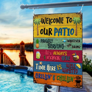 Planet Gates Metal 1pc, Vintage Metal Tin Sign for Swimming Pool Backyard Bar - 8''x12'' Wall Art for Home, Restaurant, Cafe, Garage - Water-proof and Dust-proof