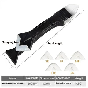 Planet Gates Metal Scraper set 5 In 1 Silicone Scraper Sealant Smooth Remover Tool Set Caulking Finisher Smooth Grout Kit Floor Mould Removal Hand Tools Set