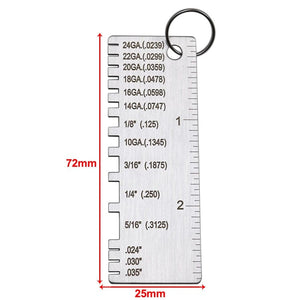 Planet Gates Metal Sheet Thickness Gauge Welding Gage Soldering Inspection Tools Stainless Steel Portable Welder Ruler Wire Gauge