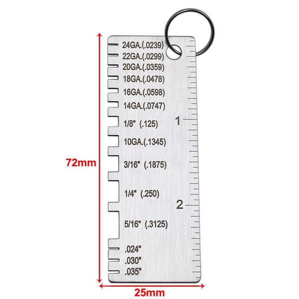 Planet Gates Metal Sheet Thickness Gauge Welding Gage Soldering Inspection Tools Stainless Steel Portable Welder Ruler Wire Gauge