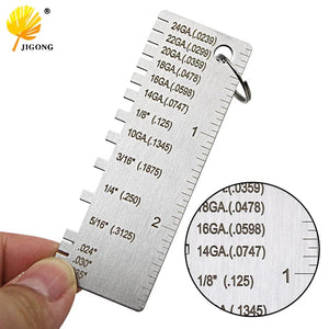Planet Gates Metal Sheet Thickness Gauge Welding Gage Soldering Inspection Tools Stainless Steel Portable Welder Ruler Wire Gauge