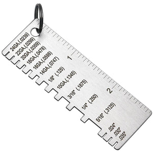 Planet Gates Metal Sheet Thickness Gauge Welding Gage Soldering Inspection Tools Stainless Steel Portable Welder Ruler Wire Gauge