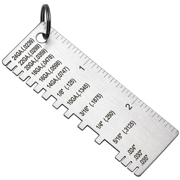 Planet Gates Metal Sheet Thickness Gauge Welding Gage Soldering Inspection Tools Stainless Steel Portable Welder Ruler Wire Gauge