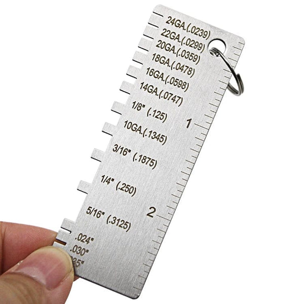 Planet Gates Metal Sheet Thickness Gauge Welding Gage Soldering Inspection Tools Stainless Steel Portable Welder Ruler Wire Gauge