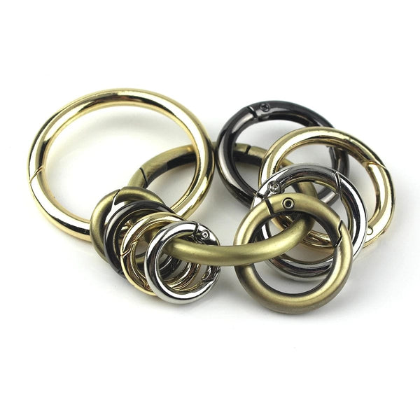 Planet Gates Metal spring gate O Ring Openable Keyring Leather Craft Bag belt strap buckle trigger snap clasp clip connector DIY accessory