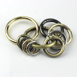 Planet Gates Metal spring gate O Ring Openable Keyring Leather Craft Bag belt strap buckle trigger snap clasp clip connector DIY accessory