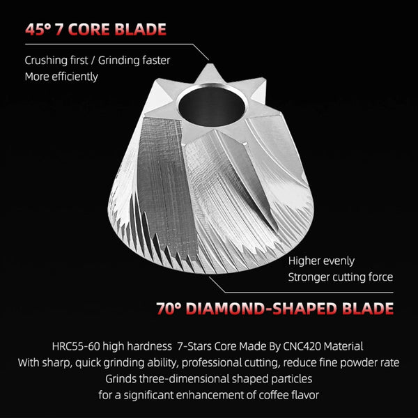 Planet Gates MHW-3BOMBER Manual Coffee Grinder Numerical External Setting Stainless Steel Conical Burr Fit Drip Coffee Espresso Barista Gifts