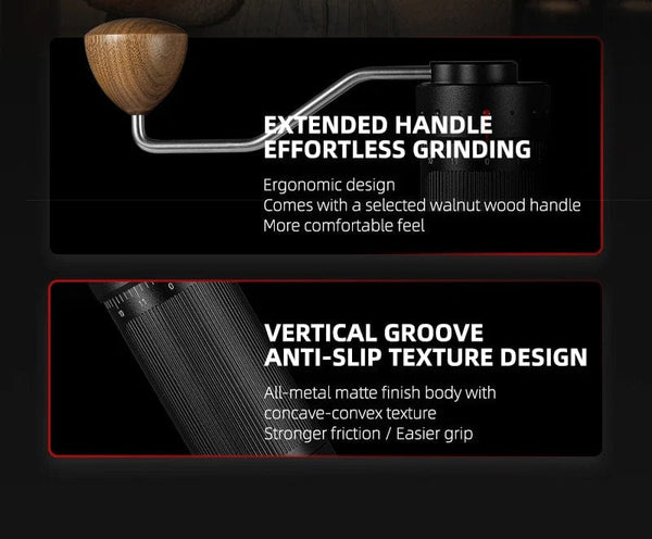 Planet Gates MHW-3BOMBER Manual Coffee Grinder Numerical External Setting Stainless Steel Conical Burr Fit Drip Coffee Espresso Barista Gifts