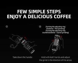 Planet Gates MHW-3BOMBER Manual Coffee Grinder Numerical External Setting Stainless Steel Conical Burr Fit Drip Coffee Espresso Barista Gifts