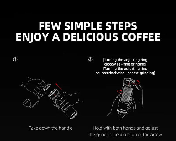 Planet Gates MHW-3BOMBER Manual Coffee Grinder Numerical External Setting Stainless Steel Conical Burr Fit Drip Coffee Espresso Barista Gifts