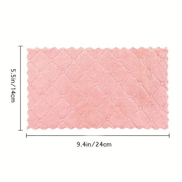 Planet Gates Microfiber Dish Cloths 10pcs Set Soft Absorbent Double-sided Coral Velvet Dish Towels with Strong Stain Removal Scouring Pads Machine Washable Reusable for Kitchen Bathroom Car Window