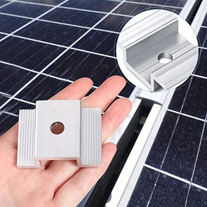 Planet Gates Mid Clamp【4pcs】 4pcs Panel Mid Clamps Solar Panel Bracket Aluminium Mounting Accessories Aluminum Solar Mid Clamp For Solar Panel Mounting Solar Panel Mid Clamp