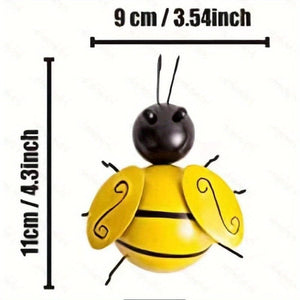 Planet Gates Middle 1pc, Metal Wall Art, Metal Bumble Bee Wall Decor, 3D Iron Bee Art Sculpture Hanging Wall Decorations For Outdoor Home Garden, Spring Yard Decoration, World Bee Day.