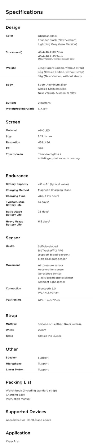 Planet Gates Midnight Black / GTR 2 New Version / spain Euro Amazfit GTR 2 New Version 46mm Smartwatch Ultra-long Battery Life Alexa Built-inSmart Watch For Android iOS Phone