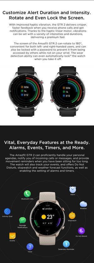 Planet Gates Midnight Black / GTR 2 New Version / spain Euro Amazfit GTR 2 New Version 46mm Smartwatch Ultra-long Battery Life Alexa Built-inSmart Watch For Android iOS Phone