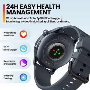Planet Gates Midnight Blue New Zeblaze Btalk 3 PRO Smart Watch AMOLED Display Hi-Fi Bluetooth Phone Calls Smartwatch Health and Fitness Tracking