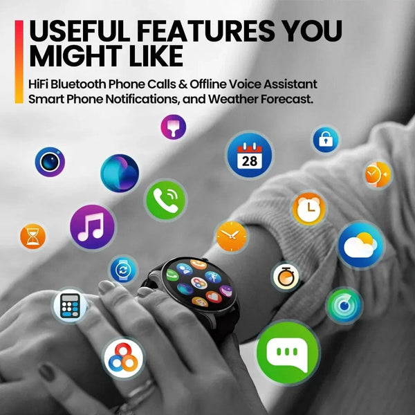 Planet Gates Midnight Blue New Zeblaze Btalk 3 PRO Smart Watch AMOLED Display Hi-Fi Bluetooth Phone Calls Smartwatch Health and Fitness Tracking