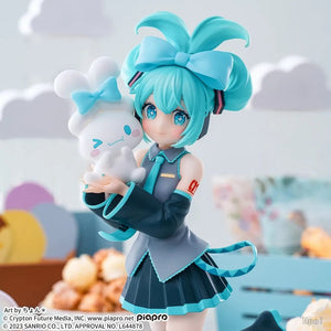 Planet Gates Miku / With box 17CM Anime Hatsune Miku X Cinnamoroll Figure Anime Peripheral Collectible Models Decorative Decorations Children Kawaii Gift
