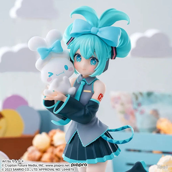 Planet Gates Miku / With box 17CM Anime Hatsune Miku X Cinnamoroll Figure Anime Peripheral Collectible Models Decorative Decorations Children Kawaii Gift