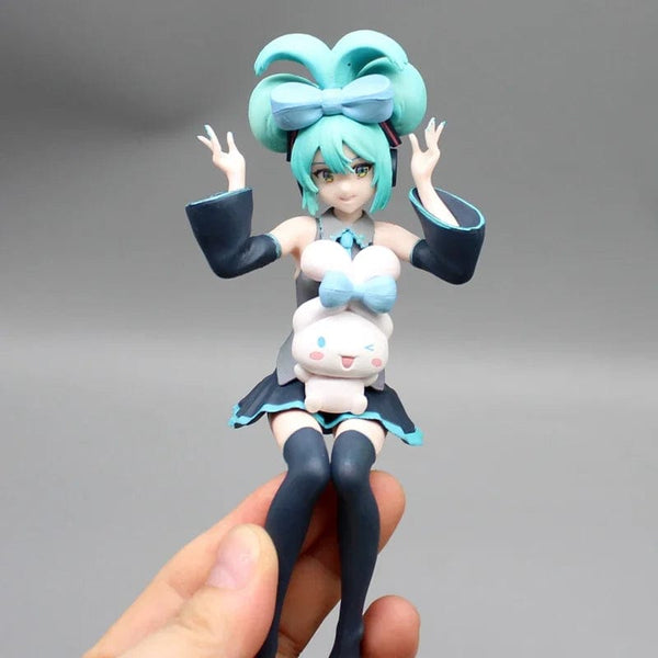 Planet Gates Miku / With box 17CM Anime Hatsune Miku X Cinnamoroll Figure Anime Peripheral Collectible Models Decorative Decorations Children Kawaii Gift