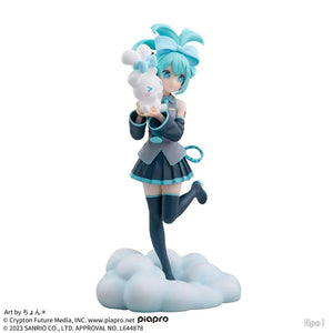 Planet Gates Miku / With box 17CM Anime Hatsune Miku X Cinnamoroll Figure Anime Peripheral Collectible Models Decorative Decorations Children Kawaii Gift