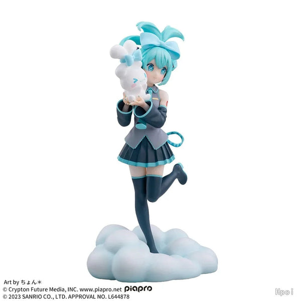 Planet Gates Miku / With box 17CM Anime Hatsune Miku X Cinnamoroll Figure Anime Peripheral Collectible Models Decorative Decorations Children Kawaii Gift