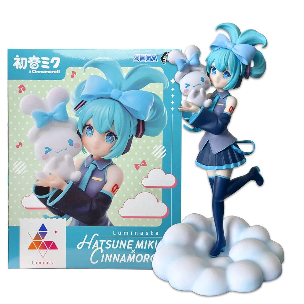 Planet Gates Miku / With box 17CM Anime Hatsune Miku X Cinnamoroll Figure Anime Peripheral Collectible Models Decorative Decorations Children Kawaii Gift
