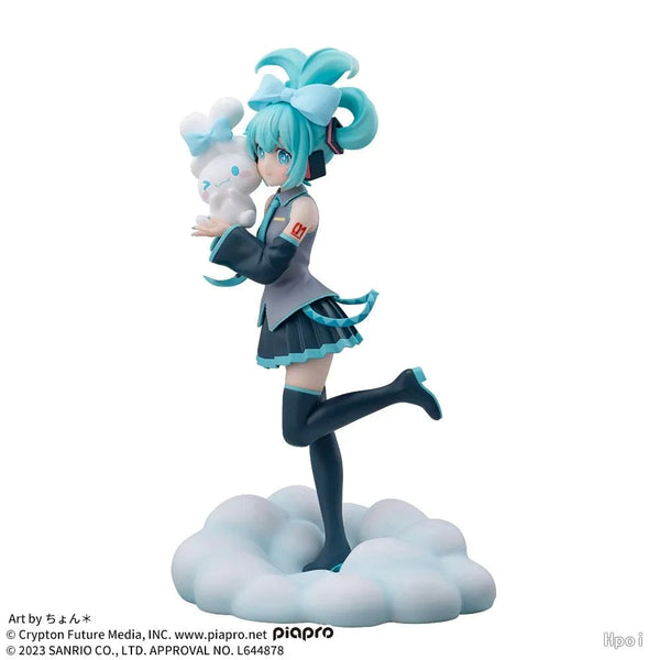 Planet Gates Miku / With box 17CM Anime Hatsune Miku X Cinnamoroll Figure Anime Peripheral Collectible Models Decorative Decorations Children Kawaii Gift