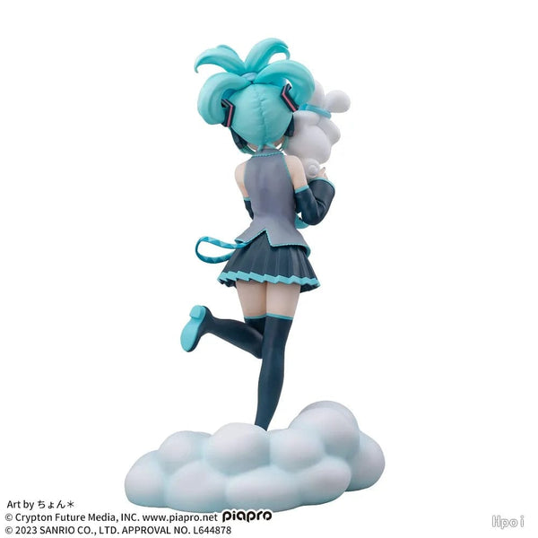Planet Gates Miku / With box 17CM Anime Hatsune Miku X Cinnamoroll Figure Anime Peripheral Collectible Models Decorative Decorations Children Kawaii Gift