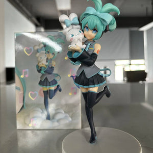 Planet Gates Miku / With box 17CM Anime Hatsune Miku X Cinnamoroll Figure Anime Peripheral Collectible Models Decorative Decorations Children Kawaii Gift