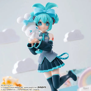 Planet Gates Miku / With box 17CM Anime Hatsune Miku X Cinnamoroll Figure Anime Peripheral Collectible Models Decorative Decorations Children Kawaii Gift