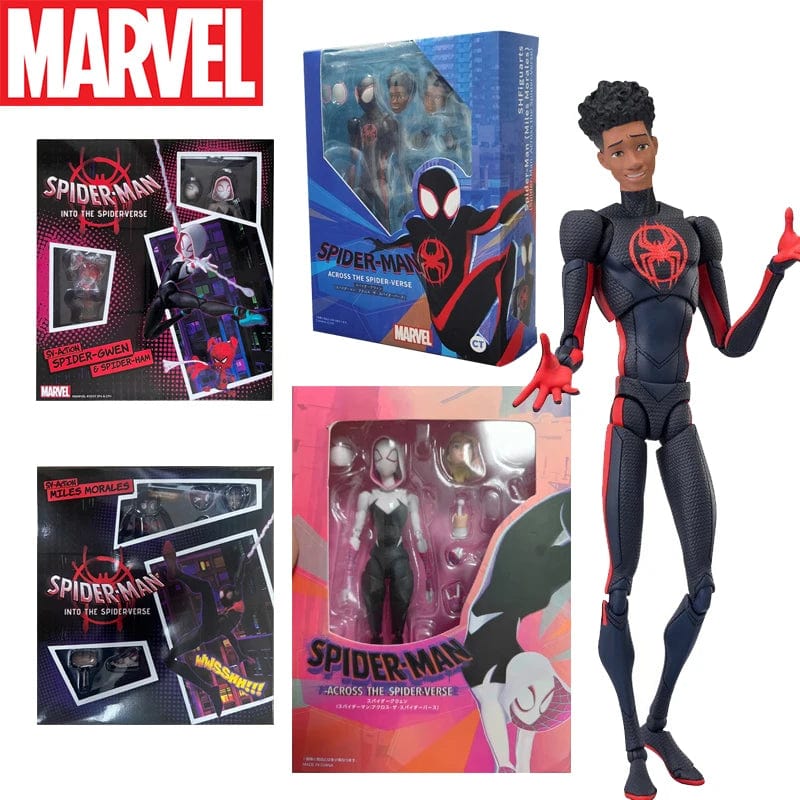 Planet Gates Miles / With Box Shf Anime Spider-man Figuarts Miles Morales Gwen Action Figures Gwen Spider Woman Figurine Spiderman Figure Pvc Model Doll Toys