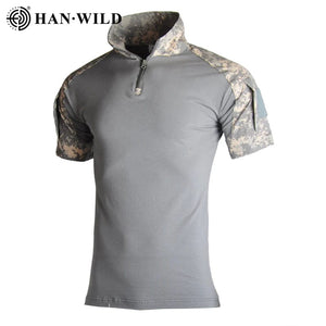 Planet Gates Military Camo Shirts Tees Mens Outdoor Airsoft Tactical Combat Shirt Hunting Clothes Tops Workout Clothing Army T Shirt Hiking