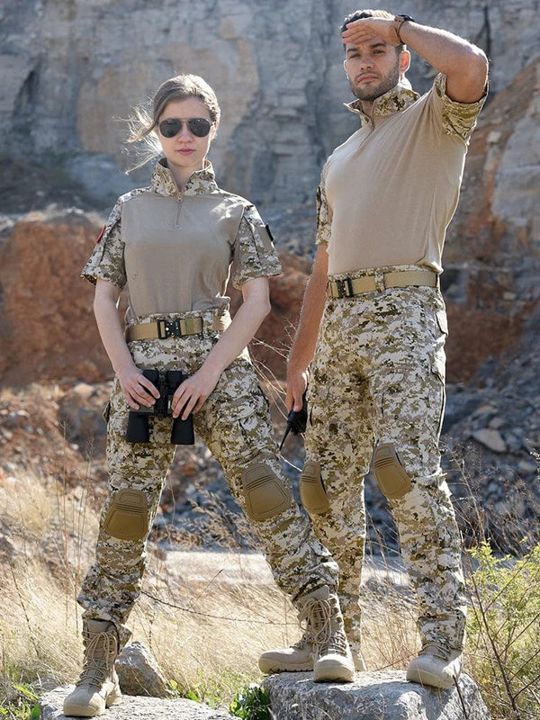 Planet Gates Military Camo Shirts Tees Mens Outdoor Airsoft Tactical Combat Shirt Hunting Clothes Tops Workout Clothing Army T Shirt Hiking