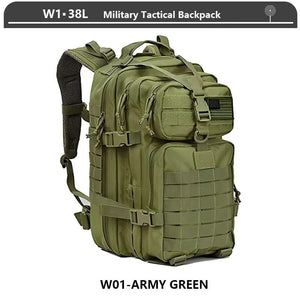 Planet Gates Military Tactical Backpack 3 Day Assault Pack Army Molle Bag 38/45L Large Outdoor Waterproof Hiking Camping Travel 600D Rucksack