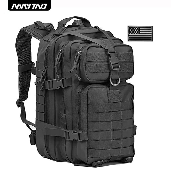 Planet Gates Military Tactical Backpack 3 Day Assault Pack Army Molle Bag 38/45L Large Outdoor Waterproof Hiking Camping Travel 600D Rucksack