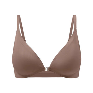 Planet Gates Milk Brown / L Hot Sale Bra with Front Opening Removeable Water Drop Cup Wireless Laser Cut Bra Brasier Para Mujer Women Seamless Bras