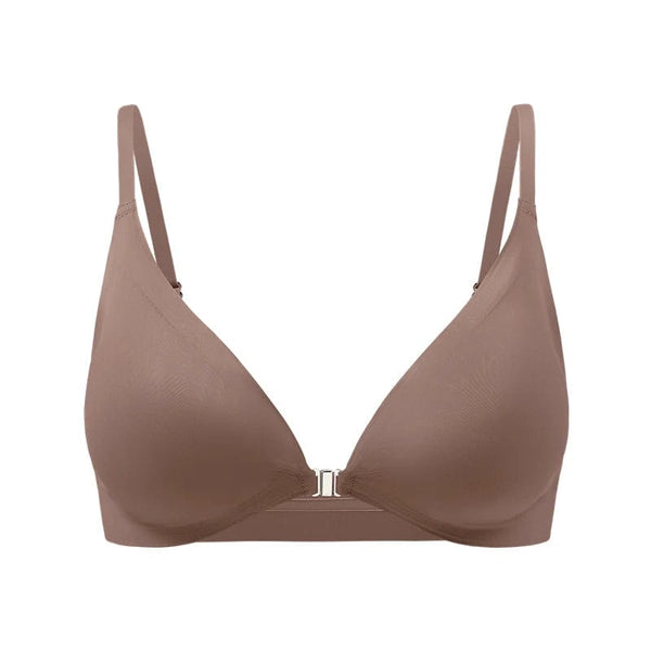 Planet Gates Milk Brown / L Hot Sale Bra with Front Opening Removeable Water Drop Cup Wireless Laser Cut Bra Brasier Para Mujer Women Seamless Bras