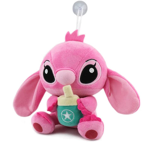 Planet Gates Milk tea pink / 18-20cm Disney Plush Starry Baby Stitch Toys Doll Machine Couple Plushie Stitch Doll Pillow Car Mounted Accessories Creative Toys Gift