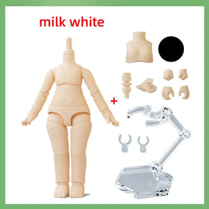 Planet Gates Milky white Second Generation Ymy Joint Doll Body Boy Girl Body Toy Replacement Joint Hand Accessories For Obitsu 11, Gsc Head, Ob11,1/12Bjd